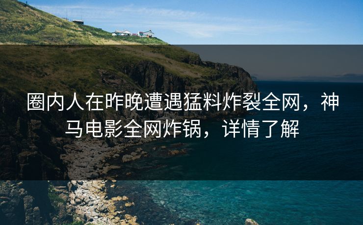 圈内人在昨晚遭遇猛料炸裂全网，神马电影全网炸锅，详情了解