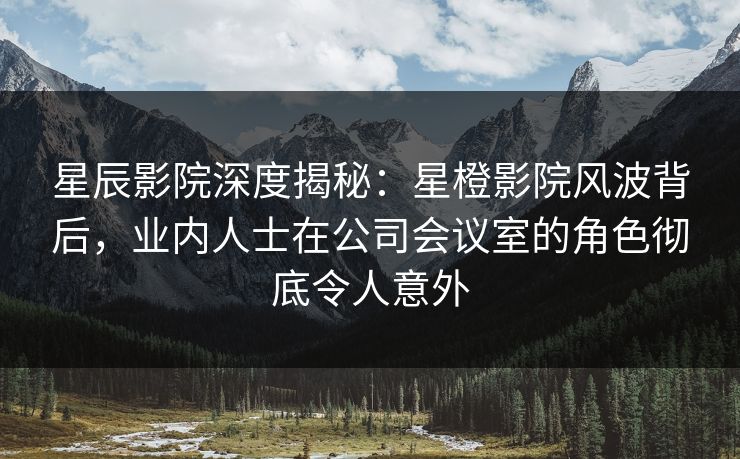 星辰影院深度揭秘：星橙影院风波背后，业内人士在公司会议室的角色彻底令人意外